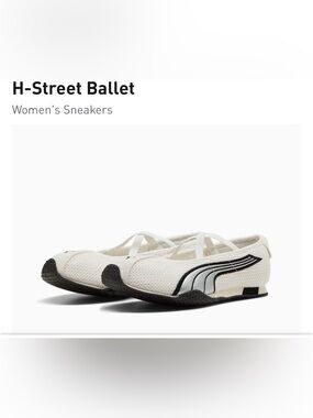Puma White and Black H-Street Ballet-Style Women’s Sneaker
